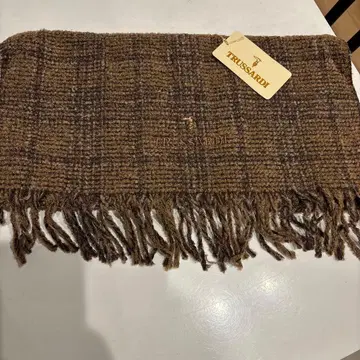 트루사르디 TRUSSARDI 체크 무늬 머플러 브라운