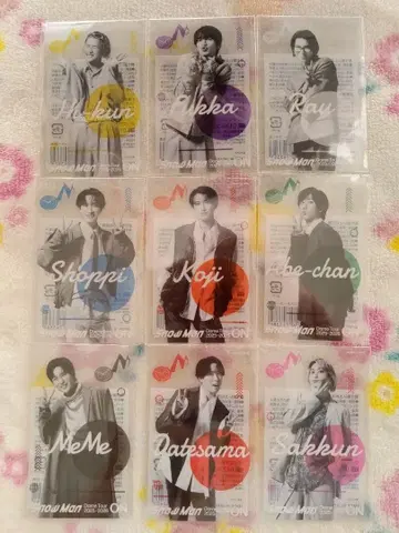 SnowMan Dome Tour ON 클리어 스티커 9장 세트