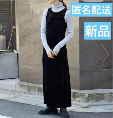 [ 새상품 ] 벨로아 내로우 드레스 원피스 블랙