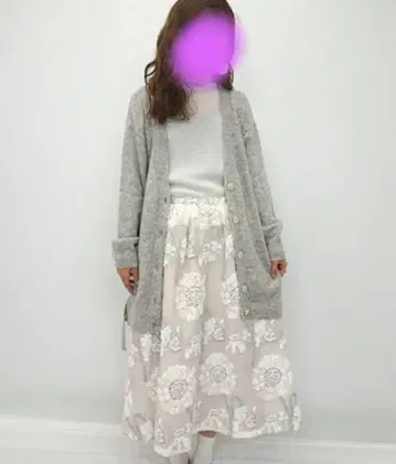 하우피아 haupia 스커트 플라워 스커트 플레어 스커트 자수