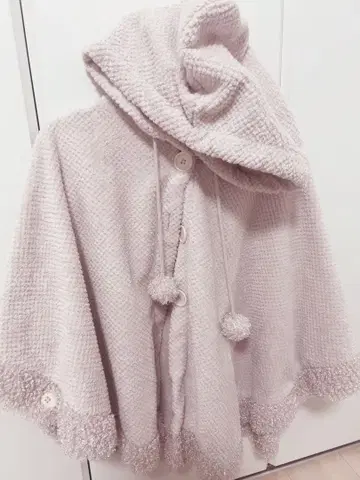 플리스 후드 부착 판초