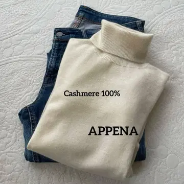 새상품급 APPENA 캐시미어 100% 터틀넥 니트 깔끔한 타이트 실루엣