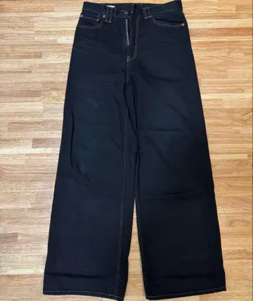 monkey time 블랙 데님 배기 팬츠 M 와이드 팬츠