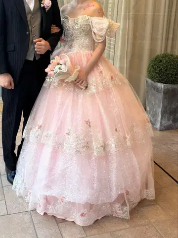 웨딩 핑크 컬러 드레스