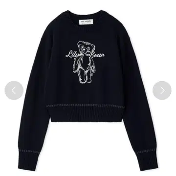 LILY BROWN Lily Bear 자수 니트탑 네이비