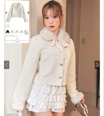 GRL 티펫 포함 라메 트위드 비쥬 자켓[gn555] 블랙