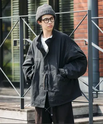 빅 실루엣 숏 모즈 코트/블루종 & 퀼팅 라이너 세트