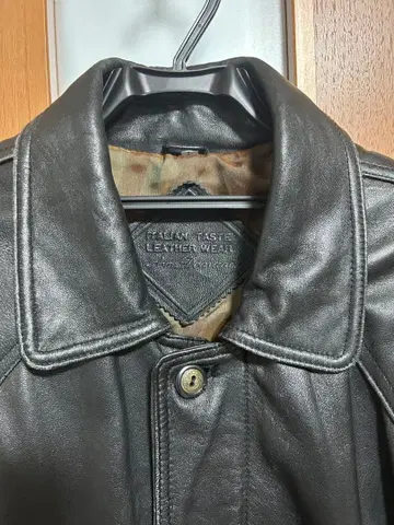 ITALIAN TASTE 블랙 가죽 코트 자켓