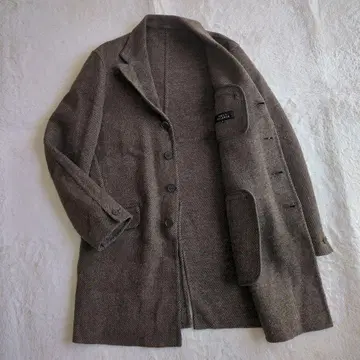 맨즈 멜로즈 체스터 코트 헤링본 울 혼방 브라운 남성용