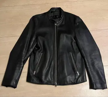 STUDIOUS 블랙 가죽 싱글 라이더 자켓 사이즈 1