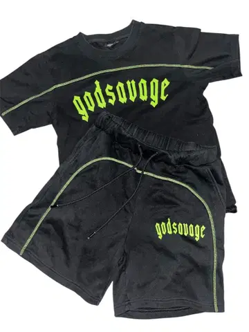 god savage 티셔츠 & 숏팬츠 세트