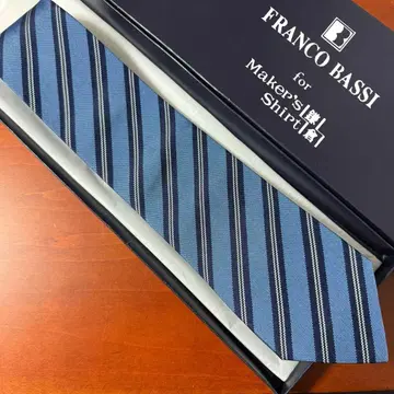 가마쿠라 셔츠 프랑코 바시 별주 레지멘탈 스트라이프 넥타이 블루