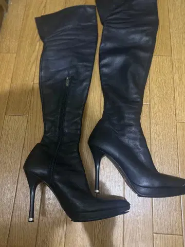 COMEX ALTRO 천연 가죽 니하이 부츠 블랙