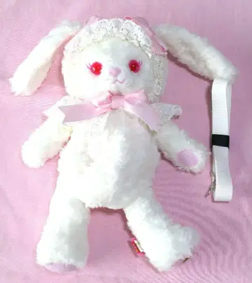 BABY 우사쿠먀 미니백 오프화이트 x 핑크 리본