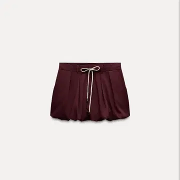 ZARA 벌룬 미니 스커트 XS 버건디