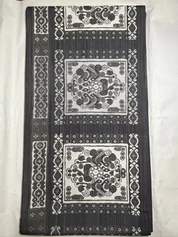 새상품 - 미사용 블랙과 화이트의 전통적인 후쿠로 오비