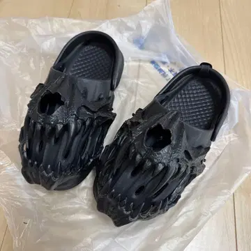 해골 스컬 샌들 블랙