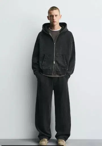 zara 워시 가공 지퍼 사양 후디