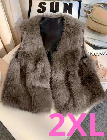 세련된 U 퍼 베스트 그레이 2XL 겨울 빅 사이즈 귀여운