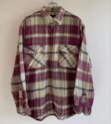 파이브 브라더 체크 무늬 헤비 웨이트 플란넬 셔츠 XL