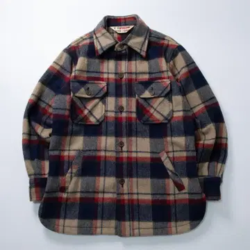 맥그리거 울 셔츠 자켓 체크 베이지 네이비 맥레거