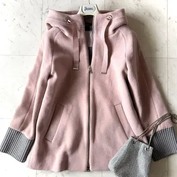 새상품급 HERNO Resort 숏 울 코트 44 라이트 핑크
