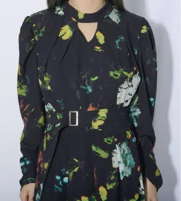 Ezick 꽃무늬 롱 원피스