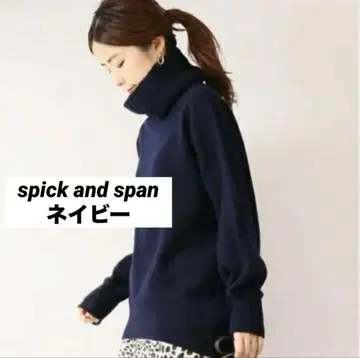 캐시미어 울 터틀 풀오버 spick and span 네이비
