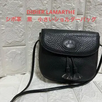 DIDIER LAMARTHE 블랙 가죽 숄더백 태슬 장식 주름 가죽