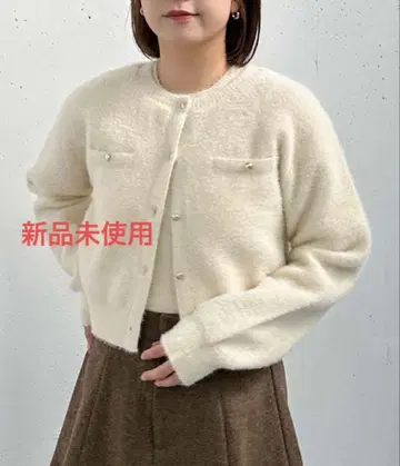 [ 미사용 새상품 ] 더블 페이스 페더 니트 앙상블 ivory