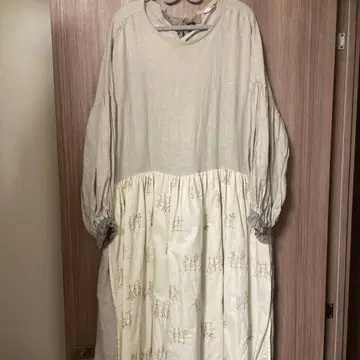 핸드메이드 작가님 자수 스와그 패턴 에이프런 원피스 린넨