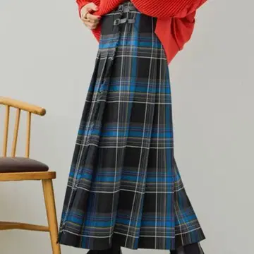 니코앤드 모듬 퀼트 스커트 블랙 체크 롱