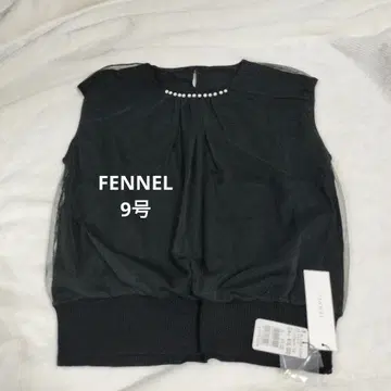 새상품 FENNEL 슬리브리스 튤 블라우스 블랙 펄 9호