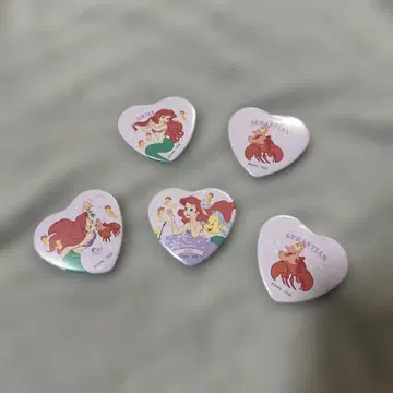 오 마이 카페 인어공주 하트형 캔뱃지 4종