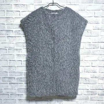 미사용품 [ &.NOSTALGIA ] 인조 모피 롱 베스트 자켓 M