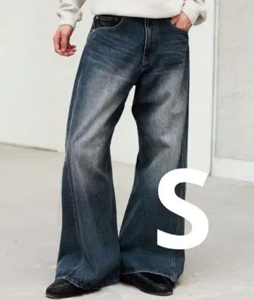 CURVED FLARE BAGGY DENIM 인디고 S