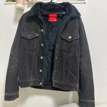 블랙 데님 퍼 자켓 EDWIN