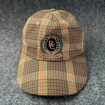 RC 로고 체크 무늬 캡