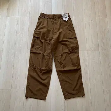 새상품 UNIQLO C 와이드 핏 카고 팬츠 브라운 M