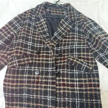 [ 익명 배송 ] GRL 체크 무늬 트위드 체스터 코트 at1658 블랙