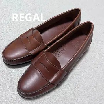[ 새상품급 ] REGAL 코인 로퍼 여성용 브라운 슬립온 24.5