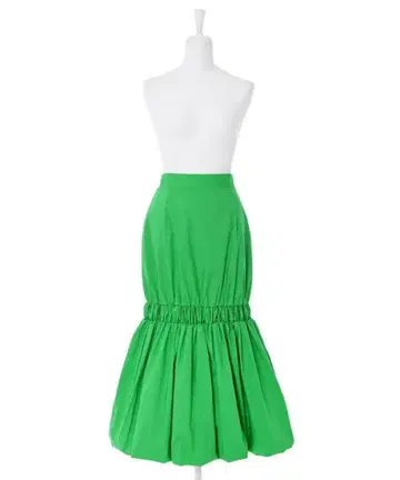 그린 롱 벌룬 스커트 개성 라이트 그린 롱 디자인 스커트