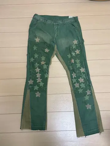 mnml 그린 스타 플레어 데님 32inch