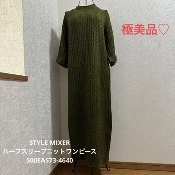 STYLE MIXER 하프 슬리브 니트 원피스 스타일 미키서 S