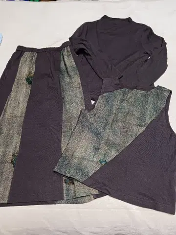 롱 스커트 셋업 스커트와 상의와 베스트