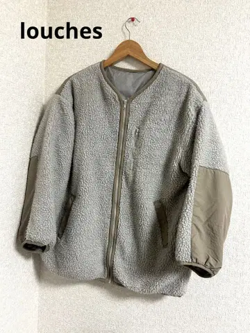 louches 노카라 배색 보아 자켓