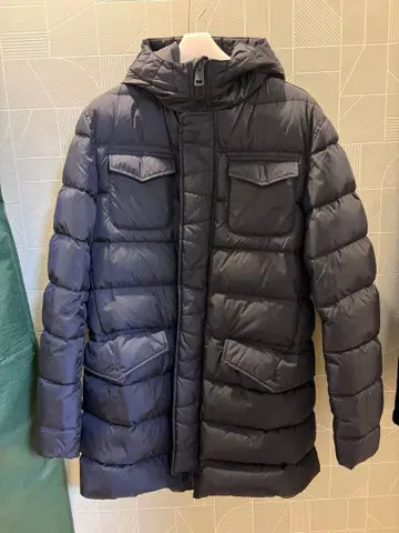 [ 새상품급 ] 헤르노 폴라텍 herno 다운 코트 네이비 48