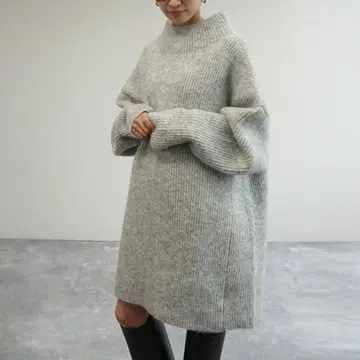 [ 새상품급 ] FASHFREN 파슈프렌 보틀넥 튜닉 원피스 그레이