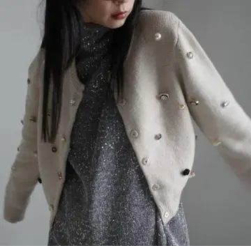 [ Ameri ] TWINKLE BIJOU SHORT KNIT TOP