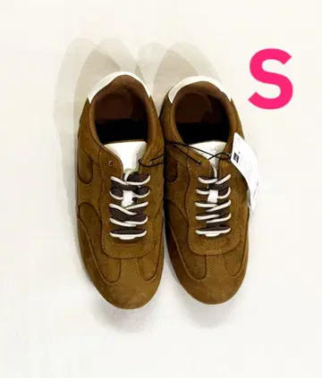 GU 더블 슈레이스 플랫 스니커즈 S 브라운 22.5cm 지유